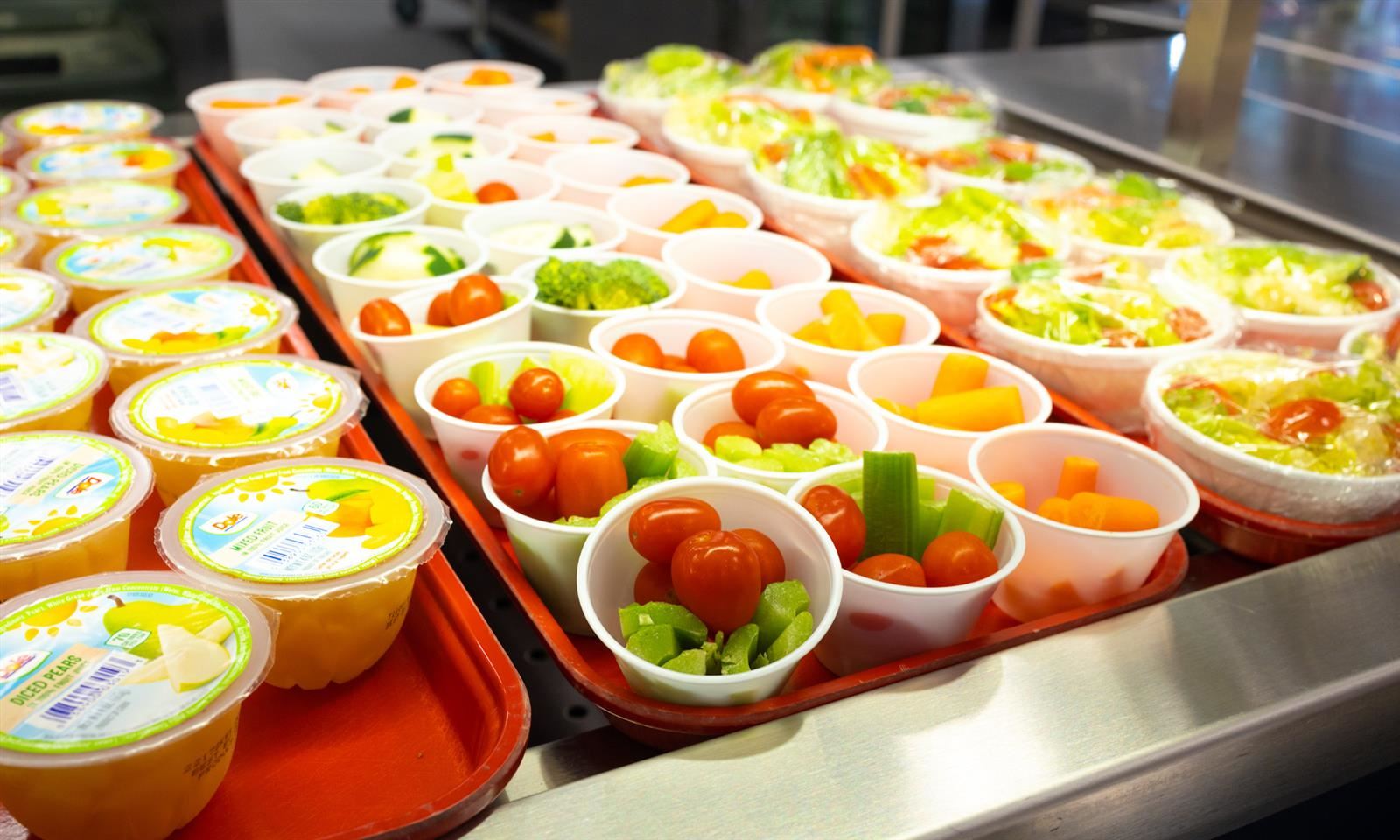 Small cups of vegetables